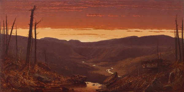 Twilight in the Catskills  by Sanford Robinson Gifford - Hand-Painted Oil Painting Reproduction