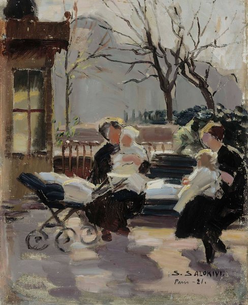 Park In Paris  by Santeri Salokivi - Hand-Painted Oil Painting Reproduction