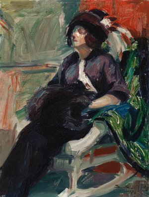 Woman In Rocking Chair by Santeri Salokivi Oil Painting