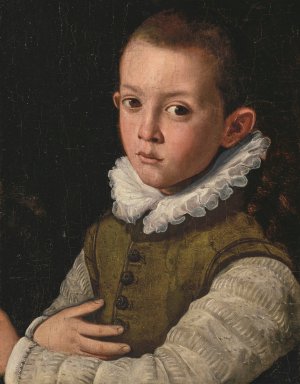 Portrait of a young boy by Santi Di Tito Oil Painting