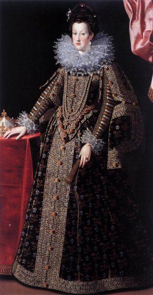 Portrait of Maria de' Medici by Santi Di Tito - Hand-Painted Oil Painting Reproduction