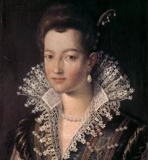 Portrait of the Young Maria de' Medici by Santi Di Tito Oil Painting