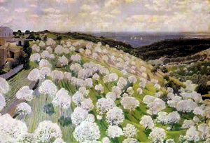 Almendros en Flor by Santiago Rusinol Prats Oil Painting