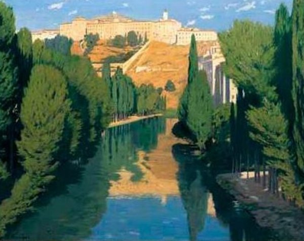 Atardecer en el Rio by Santiago Rusinol Prats - Hand-Painted Oil Painting Reproduction