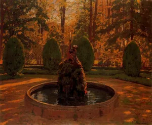 Jardines de Aranjuez by Santiago Rusinol Prats - Oil Painting Reproduction
