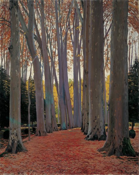 Avenue of Plane Trees by Santiago Rusinol - Hand-Painted Oil Painting Reproduction