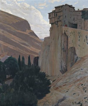 Casas Colgantes, Cuenca by Santiago Rusinol Oil Painting