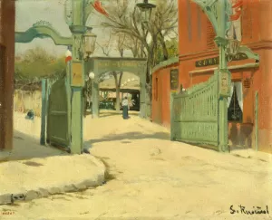 Entrance to the Park of the Moulin de la Galette by Santiago Rusinol Oil Painting