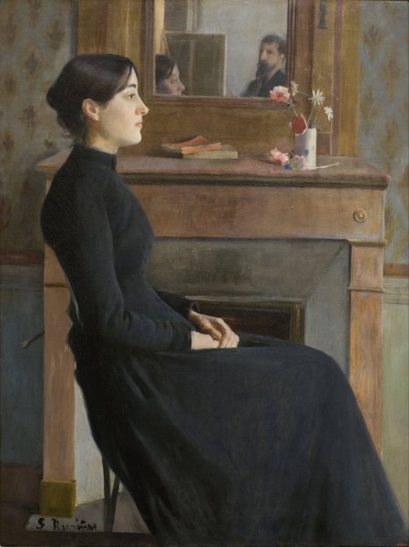 Female Figure  by Santiago Rusinol - Hand-Painted Oil Painting Reproduction