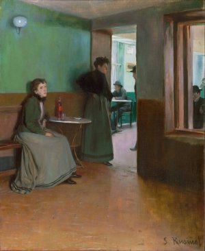 Interior of A Cafe by Santiago Rusinol Oil Painting