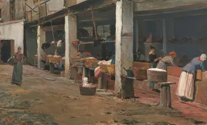 Lavaderos De La Barceloneta by Santiago Rusinol Oil Painting