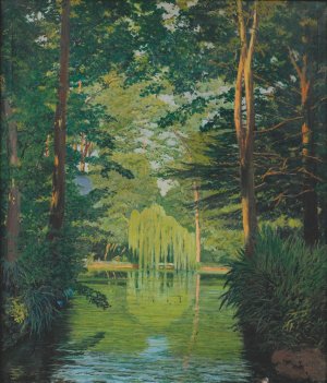 Parc Bades, Arbucies by Santiago Rusinol Oil Painting