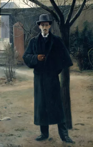 Portrait Of Miquel Utrillo by Santiago Rusinol Oil Painting
