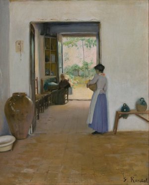 Sitges Interior by Santiago Rusinol Oil Painting