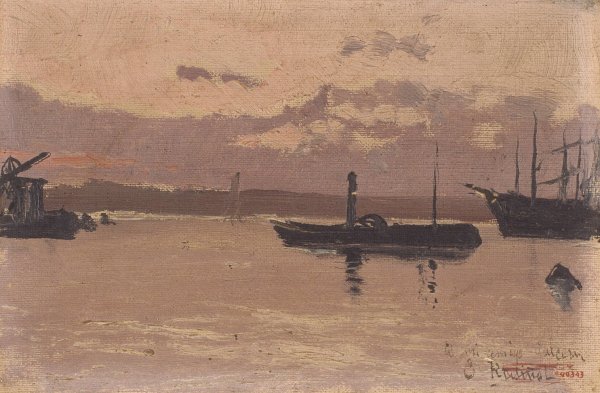 Sketch of a Port  by Santiago Rusinol - Hand-Painted Oil Painting Reproduction
