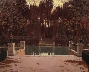 The Landing Stage by Santiago Rusinol Oil Painting
