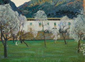 White Farmhouse by Santiago Rusinol Oil Painting