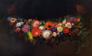 Blomsterstycke Oil painting by Sara Lundblad