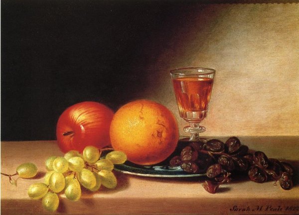 Fruits and Wine by Sarah Miriam Peale - Hand-Painted Oil Painting Reproduction