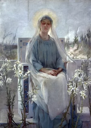 Meditation of the Holy Virgin by Sarah Paxton Bell Dodson - Oil Painting Reproduction