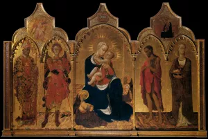 Madonna of Humility with Four Saints painting by Sassetta