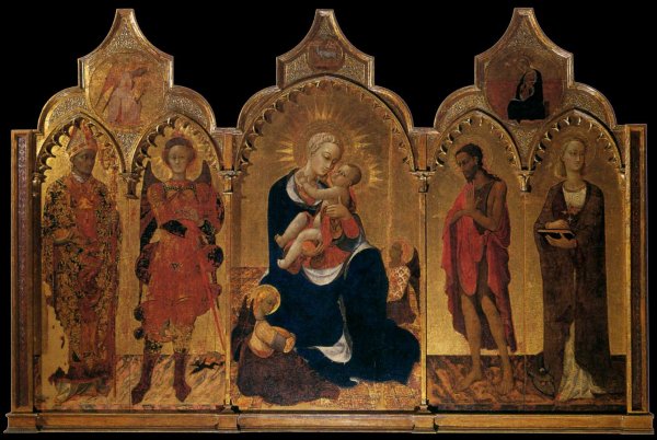 Main Product Photo of Madonna of Humility with Four Saints Painting by Sassetta