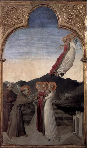 Marriage of St Francis to Lady Poverty painting by Sassetta