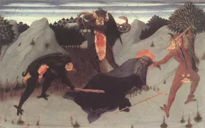 St Anthony the Hermit Tortured by the Devils by Sassetta - Oil Painting Reproduction