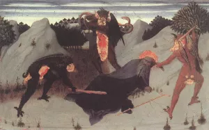 St Anthony the Hermit Tortured by the Devils Oil painting by Sassetta