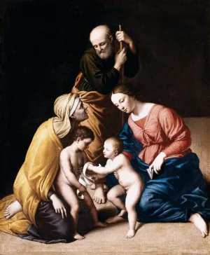 Holy Family with the Infant St John the Baptist and St Elizabeth by Sassoferrato - Oil Painting Reproduction