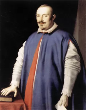 Portrait of Monsignor Ottaviano Prati by Sassoferrato - Oil Painting Reproduction