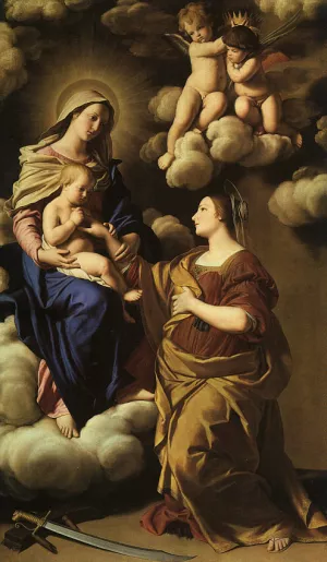 The Mystic Marriage of St. Catherine by Sassoferrato Oil Painting