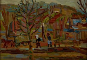 On a Country Road by Sasza Blonder Oil Painting
