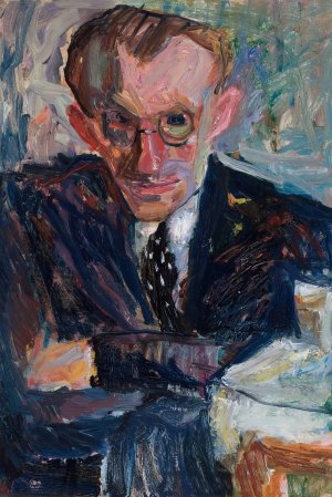 Portrait of a Man in Glasses by Sasza Blonder Oil Painting