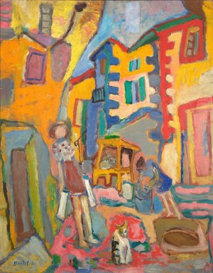 Village Back-Street by Sasza Blonder Oil Painting