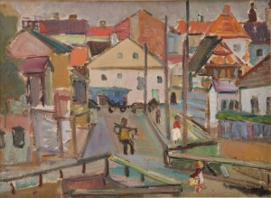 Water-Carrier at Krzemieniec by Sasza Blonder Oil Painting