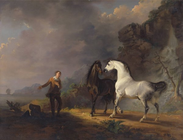 Gulliver Addressing the Houyhnhnms  by Sawrey Gilpin - Hand-Painted Oil Painting Reproduction