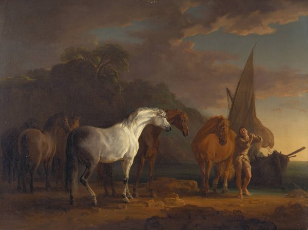 Gulliver Taking His Final Leave of the Land of the Houyhnhnms  by Sawrey Gilpin - Hand-Painted Oil Painting Reproduction
