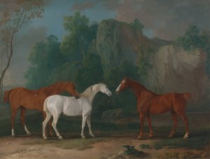 Three Hunters in a Rocky Landscape by Sawrey Gilpin Oil Painting