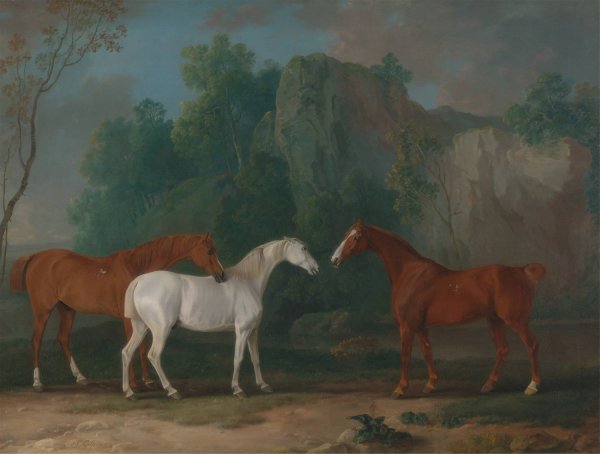 Three Hunters in a Rocky Landscape  by Sawrey Gilpin - Hand-Painted Oil Painting Reproduction