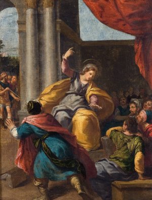 St Catherine Among the Philosophers by Scarsellino Oil Painting