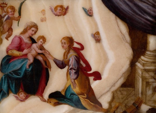 The Mystical Marriage of Saint Catherine  by School Of Antonio Tempesta - Hand-Painted Oil Painting Reproduction