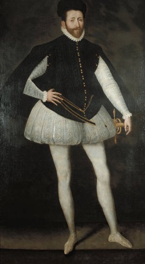 A Nobleman of the Valois Court by School Of Francois Clouet Oil Painting