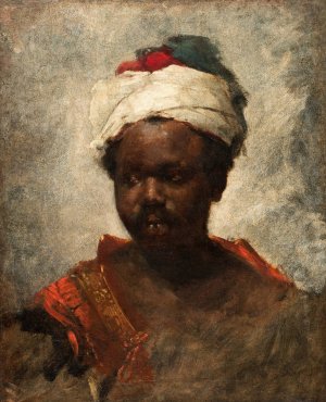 Head of a Berber by School Of Frank Duveneck Oil Painting