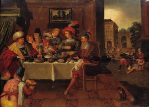 The Rich Man and Lazarus by School Of Frans Francken I Oil Painting
