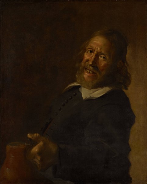 The Laughing Toper  by School Of Frans Hals - Hand-Painted Oil Painting Reproduction