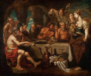 The Banquet by School Of Peter Paul Rubens Oil Painting