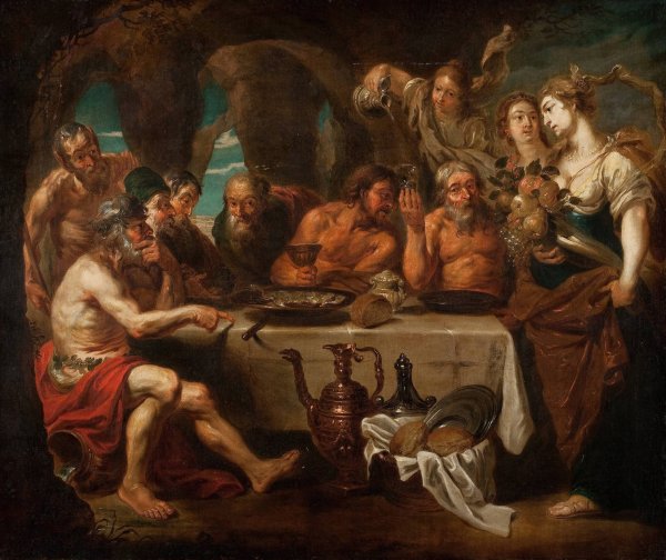 The Banquet by School Of Peter Paul Rubens - Hand-Painted Oil Painting Reproduction