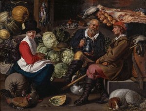 Vegetable Sellers by School Of Willem Pieterszoon Buytewech Oil Painting