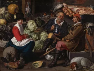 Vegetable Sellers by School Of Willem Pieterszoon Buytewech Oil Painting